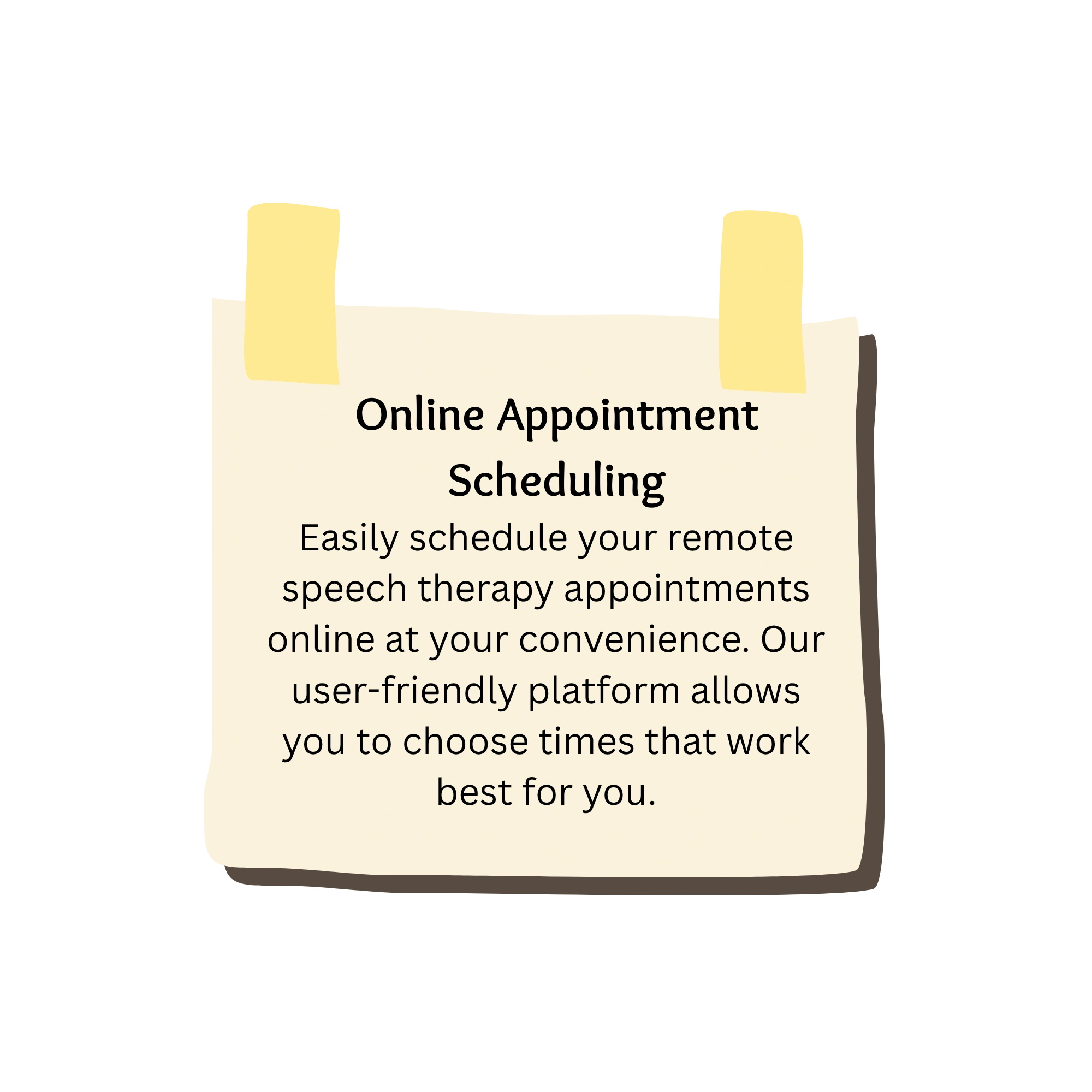 Online Appointment Scheduling — easily schedule remote speech therapy appointments online