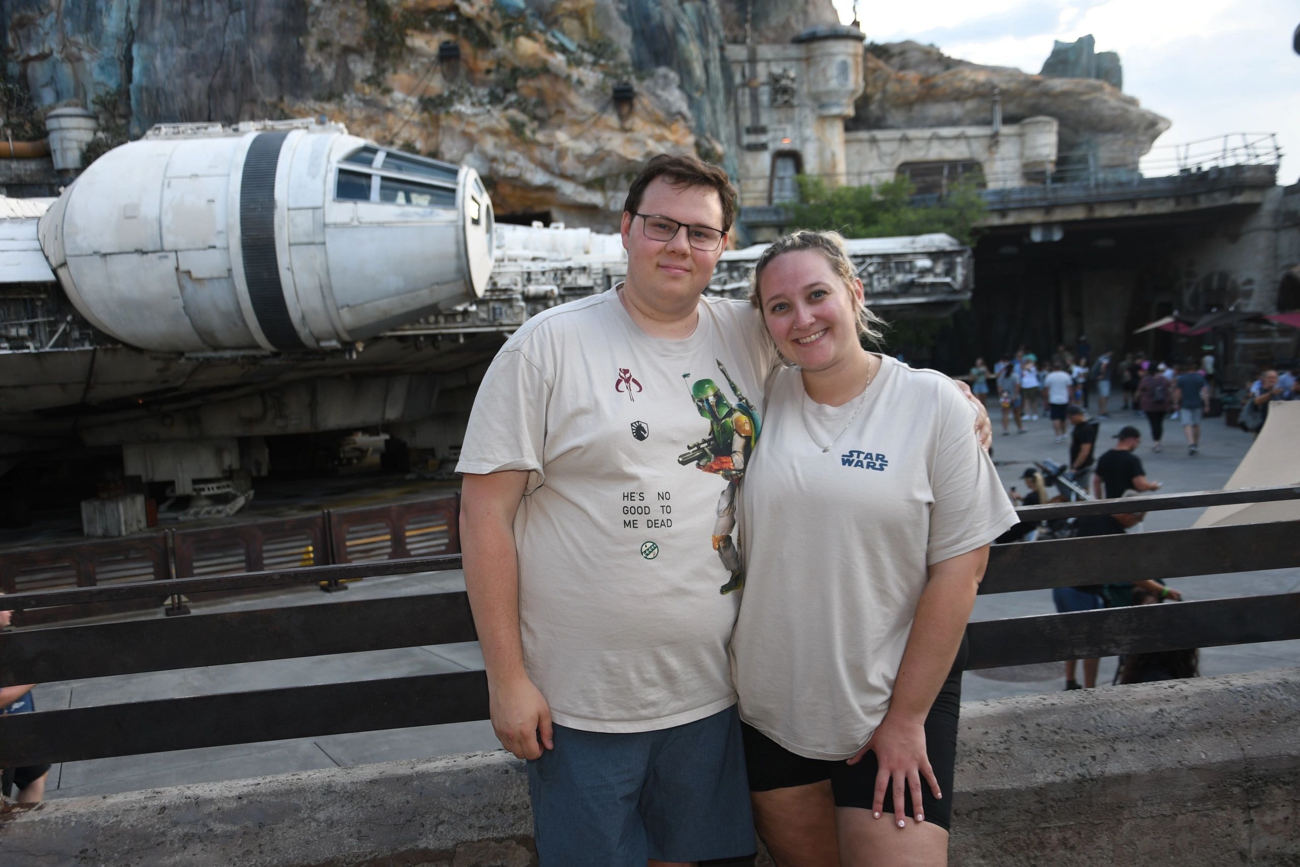 Haley and friend at Star Wars Galaxy's Edge